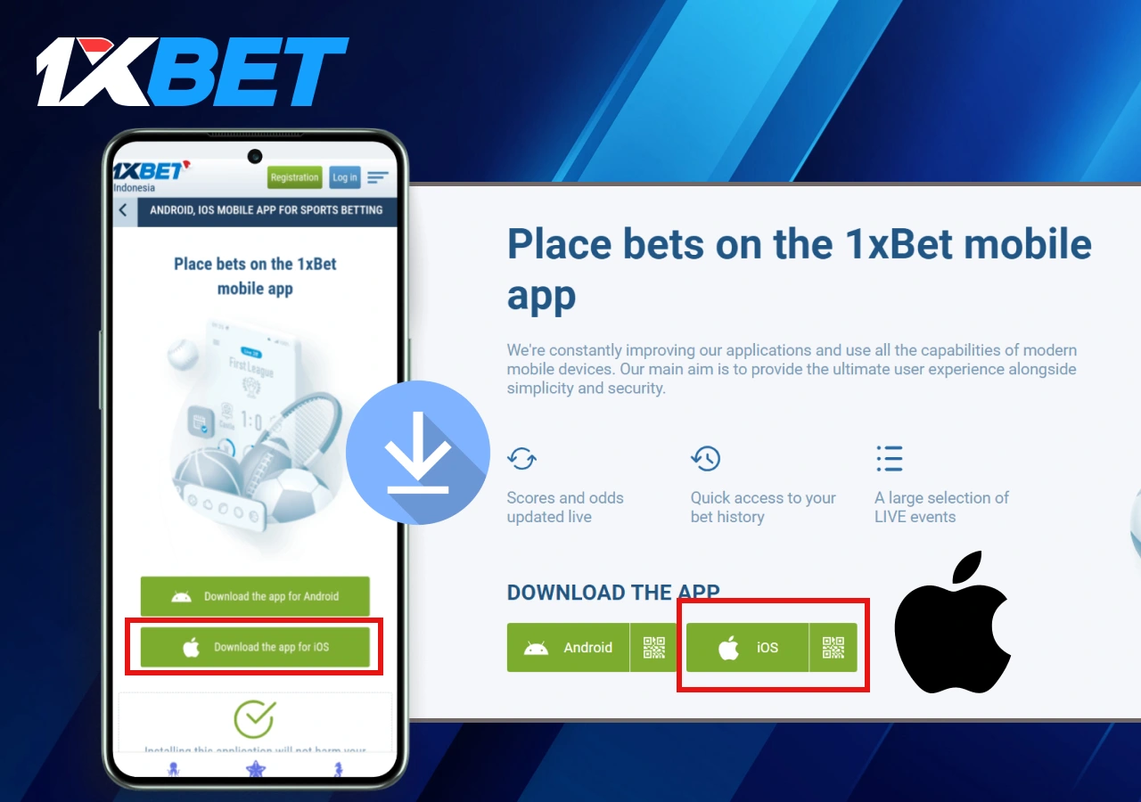 try download and Install 1xBet for iOS Devices