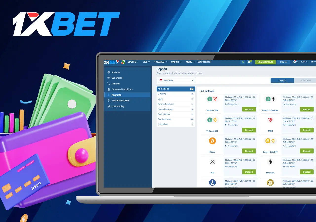 Methods of account replenishment at the bookmaker