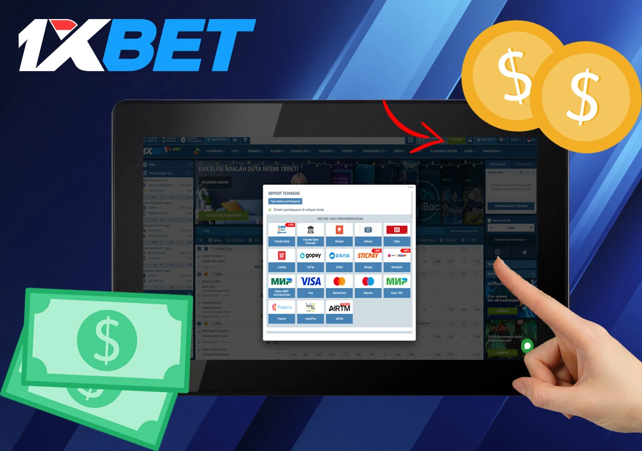 Deposit to 1xbet account by players